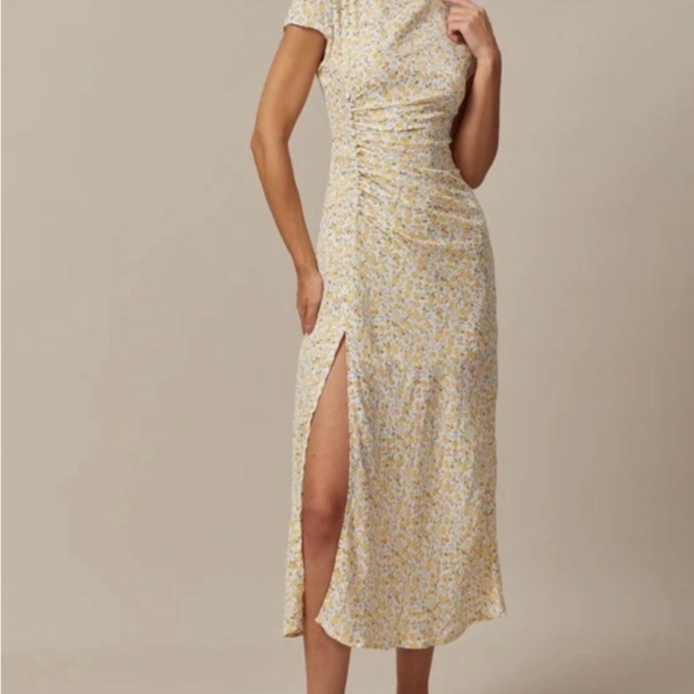 RIHOAS Yellow Floral Asymmetrical Dress - Picture 3 of 5